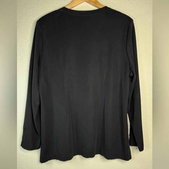 Misook Black Textured Open Front Cardigan Size 1X‎ Knit Jacket Work - Picture 2 of 6